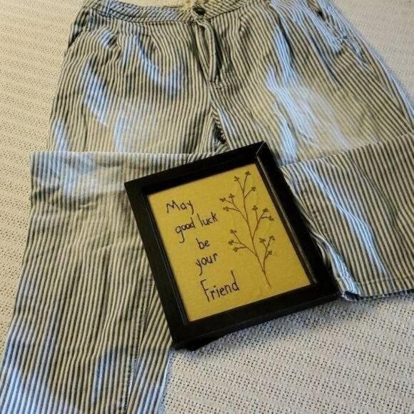 We The Free Vintage Sz 12P Blue/White Striped Faded Blue Jeans‎ - Picture 1 of 7